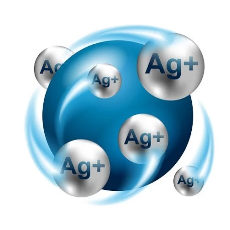 Silver ions action 3D emblem – antibacterial