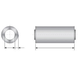 Atenuator zgomot D250 50x600mm, vata bazaltica, KMF