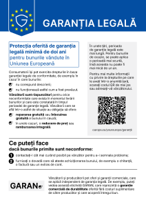 Notificarea UE privind garanția legală de conformitate