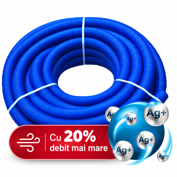 Tubulatura Antistatica, Antibacteriana si Antifungica pentru Ventilatie DN77mm, compatibila DN75, HDPE NovingAIR BLUE Hygiene, 50ml – imaginea 2