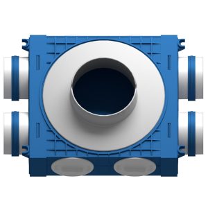 Distribuitor ventilatie BLUE 4x75 DN125 ABS triplu tratat