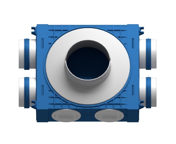 Distribuitor ventilatie BLUE 4x75 DN125 ABS triplu tratat