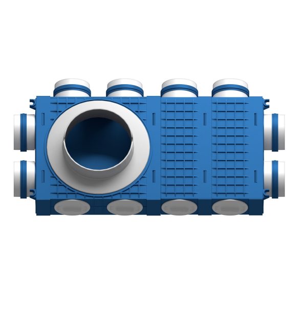 Distribuitor ventilatie BLUE 8x75 DN160 ABS triplu tratat extins