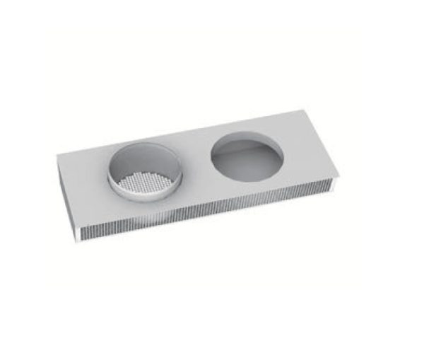 Grila externa dubla mixta, in/out, cu separatie, metalica, alba, LD125