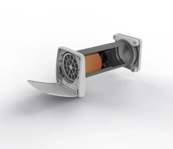Recuperator de caldura NovingAIR PHANTOM EVO Active 160 pentru ventilare eficientă, fără compromisuri, debit 90 m3/h, protecție fonică suplimentară din Basotect – imaginea 6