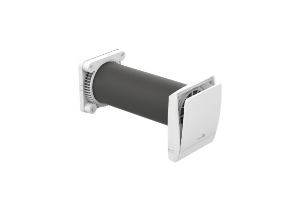 Sistem de ventilație descentralizată cu recuperare de căldură – recuperator NovingAIR cu schimbător ceramic și flux alternant pentru montaj prin perete