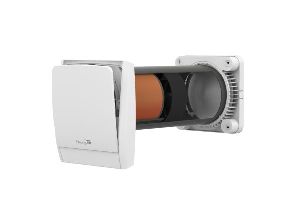 Recuperator de caldura NovingAIR PHANTOM EVO Active 160 pentru ventilare eficientă, fără compromisuri, debit 90 m3/h, protecție fonică suplimentară din Basotect