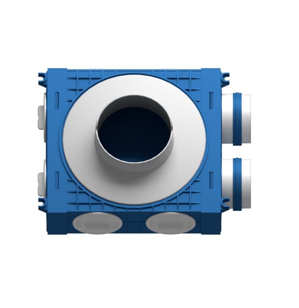 Plenum ventilatie BLUE 2x75 DN125 ABS triplu tratat
