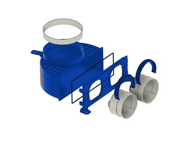 Plenum ventilatie BLUE cu 2x75mm, DN125-127 – imaginea 2