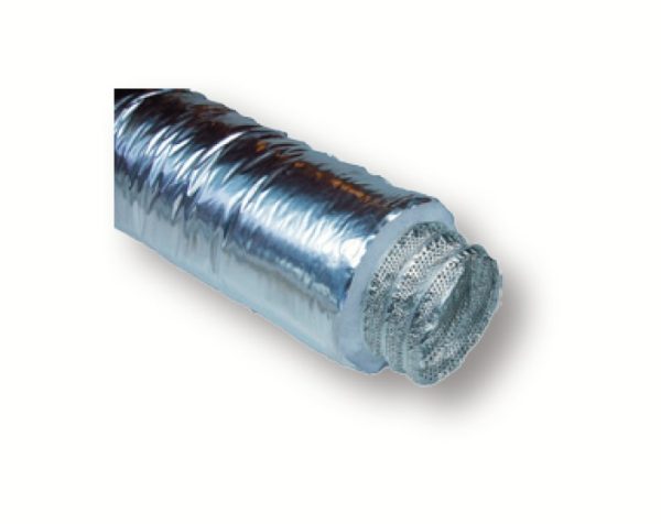 Tub flexibil ventilatie aluminiu-poliester-microperforat aluminiu, ramforsat cu spirala otel, 10m, D160, 25mm izolatie, film protectie polyolefin
