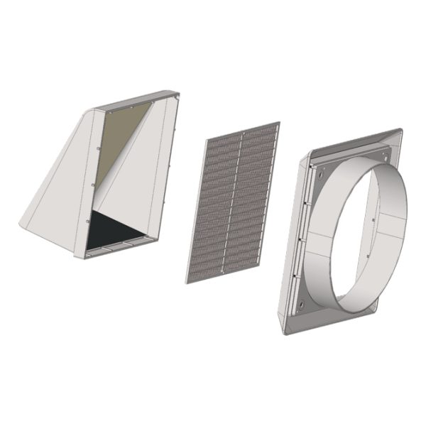 Grila exterioara antivant si antiploaie pentru ventilatie Aspira GE150 – Ø150 mm – imaginea 3