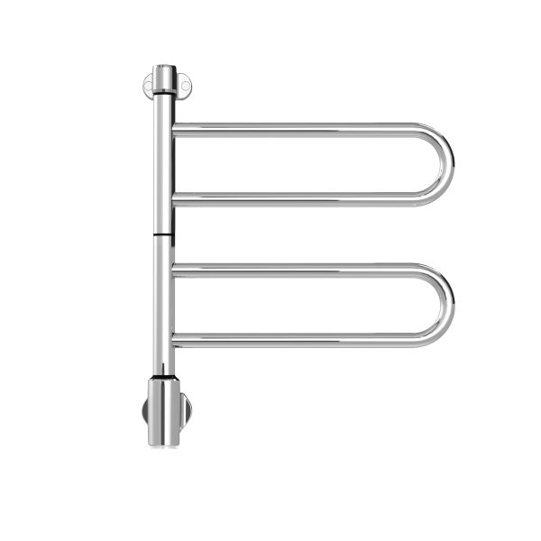 Uscător de prosoape PAX Flex U cu brațe pivotante, control Bluetooth, inox / negru mat – imaginea 2