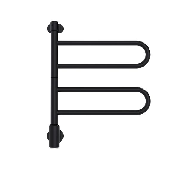 Uscător de prosoape PAX Flex U cu brațe pivotante, control Bluetooth, inox / negru mat – imaginea 4