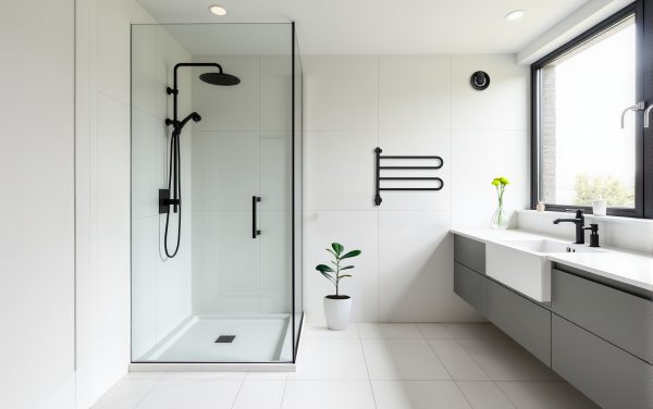 Uscător de prosoape PAX Flex U cu brațe pivotante, control Bluetooth, inox / negru mat – imaginea 5