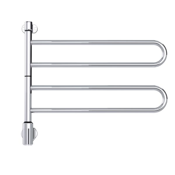 Uscător de prosoape PAX Flex U cu brațe pivotante, control Bluetooth, inox / negru mat – imaginea 6