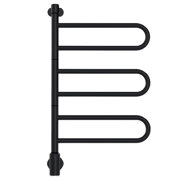 Uscător de prosoape PAX Flex U cu brațe pivotante, control Bluetooth, inox / negru mat – imaginea 7