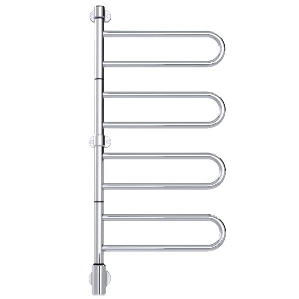 Uscător de prosoape PAX Flex U cu brațe pivotante, control Bluetooth, inox / negru mat – imaginea 8