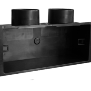 Plenum de ventilatie evacuare/introducere aer din ABS 100% reciclat, culoare neagră, 300×100 (2ר75)